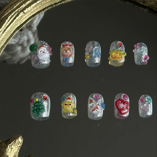 sliver sparkling set with christmas charms