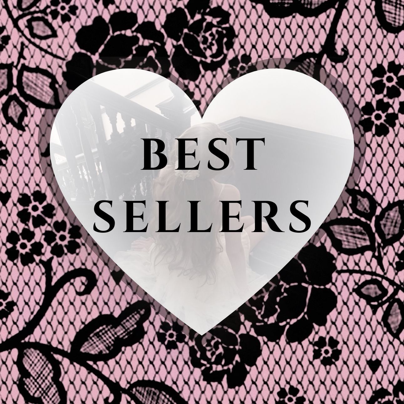 MYOB Nails Best Sellers collection cover with iconic pink and black lace aesthetic and white heart shape.