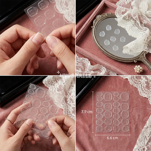 Strong transparent jelly adhesive tabs sheet for press-on nails