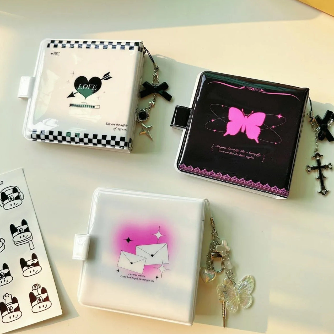 3 different patterns like love letter,butterfly and heart