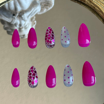 Back view of the Plum Sparkle set showcasing the high-gloss finish and the depth of the dark plum tones.