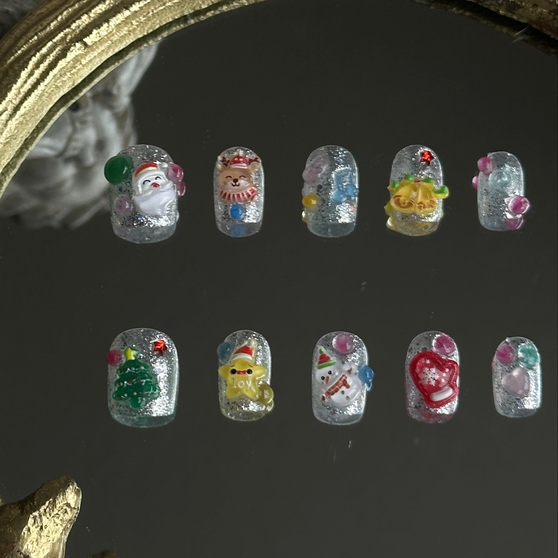 sliver sparkling set with christmas charms
