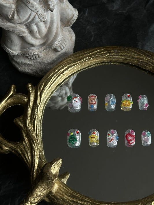 sliver sparkling set with christmas charms